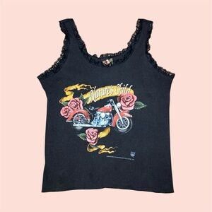 Black Lace Motorcycle Tank Top